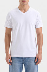 Men's White V-Neck Tee