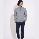 Grey Quilted Mockneck