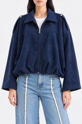 SUEDE BUBBLE HEM JACKET