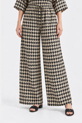 JACQUARD WIDE LEG TROUSER