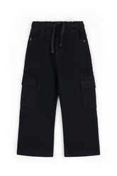 Boys' Black Denim Cargo Pants