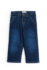 Dark Wash Pleated Denim