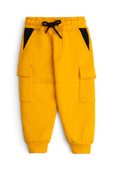 Yellow Fleece Cargo Joggers