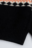 Black Fair Isle Mock Neck Sweater