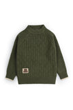Olive Textured Block Sweater