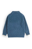 Blue Textured Block Sweater