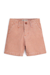 Boys Orange Printed Short