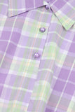 Girls' Lavender Plaid Floral Skirt Set