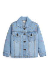 Heart Embroidered Denim Jacket