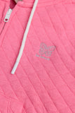 Ruffle Sleeve Quilted Zip-Up Hoodie