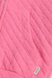 Ruffle Sleeve Quilted Zip-Up Hoodie