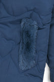 The Cozy Navy-Quilted Faux Fur Puffer Jacket