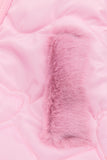 The Cozy Pink-Quilted Faux Fur Puffer Jacket