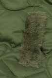 The Cozy Olive-Quilted Faux Fur Puffer Jacket