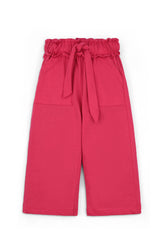 Girls' Paperbag Waist Terry Trousers