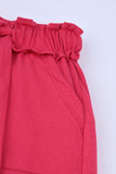 Girls' Paperbag Waist Terry Trousers