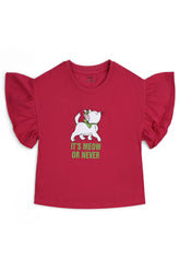 Girls’ Flutter-Sleeve Graphic Tee