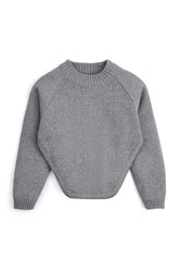 Curved Hem Raglan Sweater
