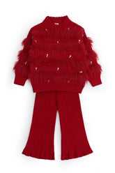 Faux Fur & Pearl Cord Set