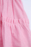 Girls' Pink Gingham Ruffled Dress