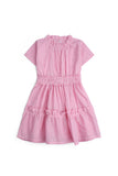 Girls' Pink Gingham Ruffled Dress