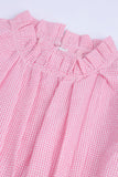 Girls' Pink Gingham Ruffled Dress
