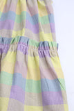 Girls' Pastel Checkered Ruffled Dress