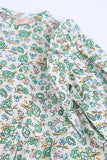Girls' Green Floral Tiered Dress