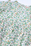 Girls' Green Floral Tiered Dress