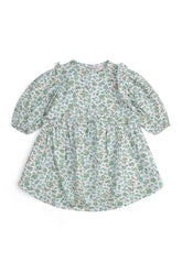 Girls' Green Floral Tiered Dress