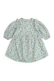 Girls' Green Floral Tiered Dress