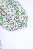 Girls' Green Floral Tiered Dress