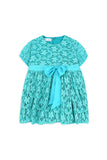 Girls' Turquoise Floral Lace Top