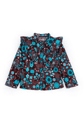 Floral Ruffle Sleeve Top