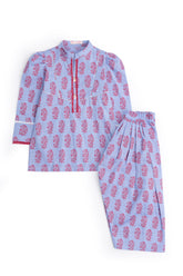 Purple Floral Kurta Set
