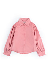 Girls Puff-Sleeve Corduroy Shirt