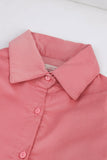 Girls Puff-Sleeve Corduroy Shirt
