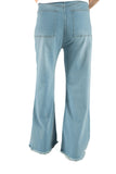 Women's Wide-Leg Raw Edge Denim