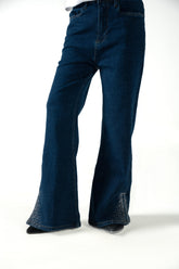 Women's Wide-Leg Paneled Indigo Denim