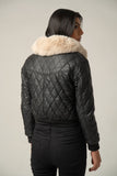 The Quilted Faux Leather Bomber Jacket