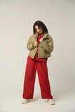 Stylish Faux Leather Puffer Jacket