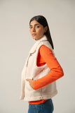 White Cropped High-Collar Puffer Jacket
