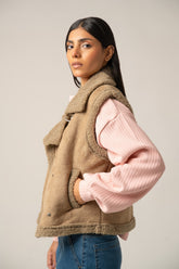 Cropped High-Collar Puffer Jacket