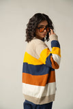 The Retro Stripe V-Neck Cardigan