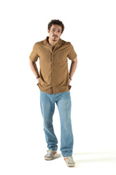 Men's Caramel Cuban Collar Shirt
