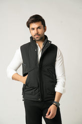 Black Structured Puffer Jacket