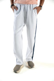 Men's Retro Stripe White Trouser
