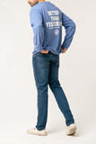 Blue Motivational Graphic Long Sleeve Tee