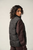 Black Quilted Sleeveless Puffer Jacket
