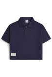 Boys' Textured Zip-Neck Boxy Polo